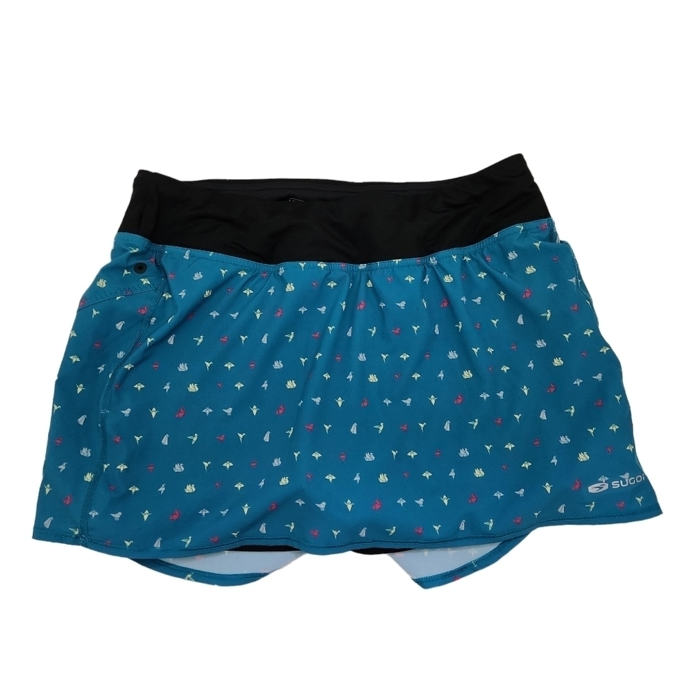 SUGOI Teal Fusion Skort Running Shorts Built-In Liner Athletic m - Picture 2 of 16